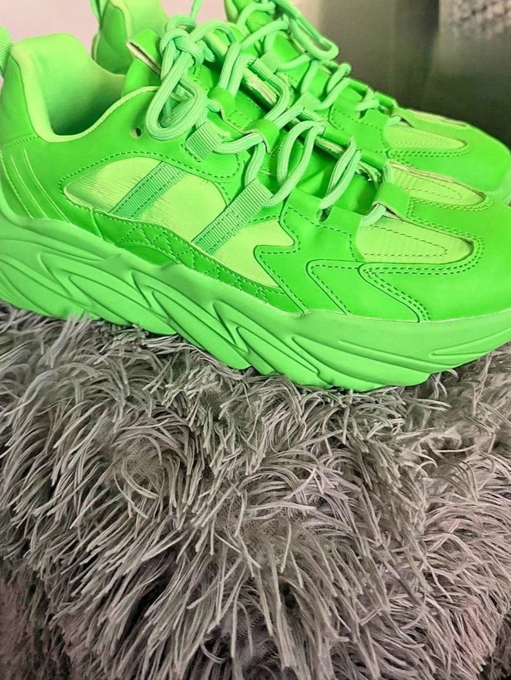 Steve Madden Green Chunky Sneakers Like New